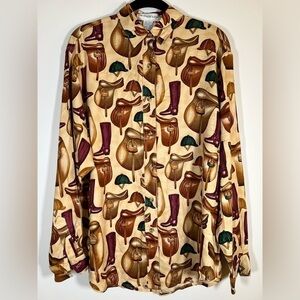 Stylish Beige Printed Blouse
